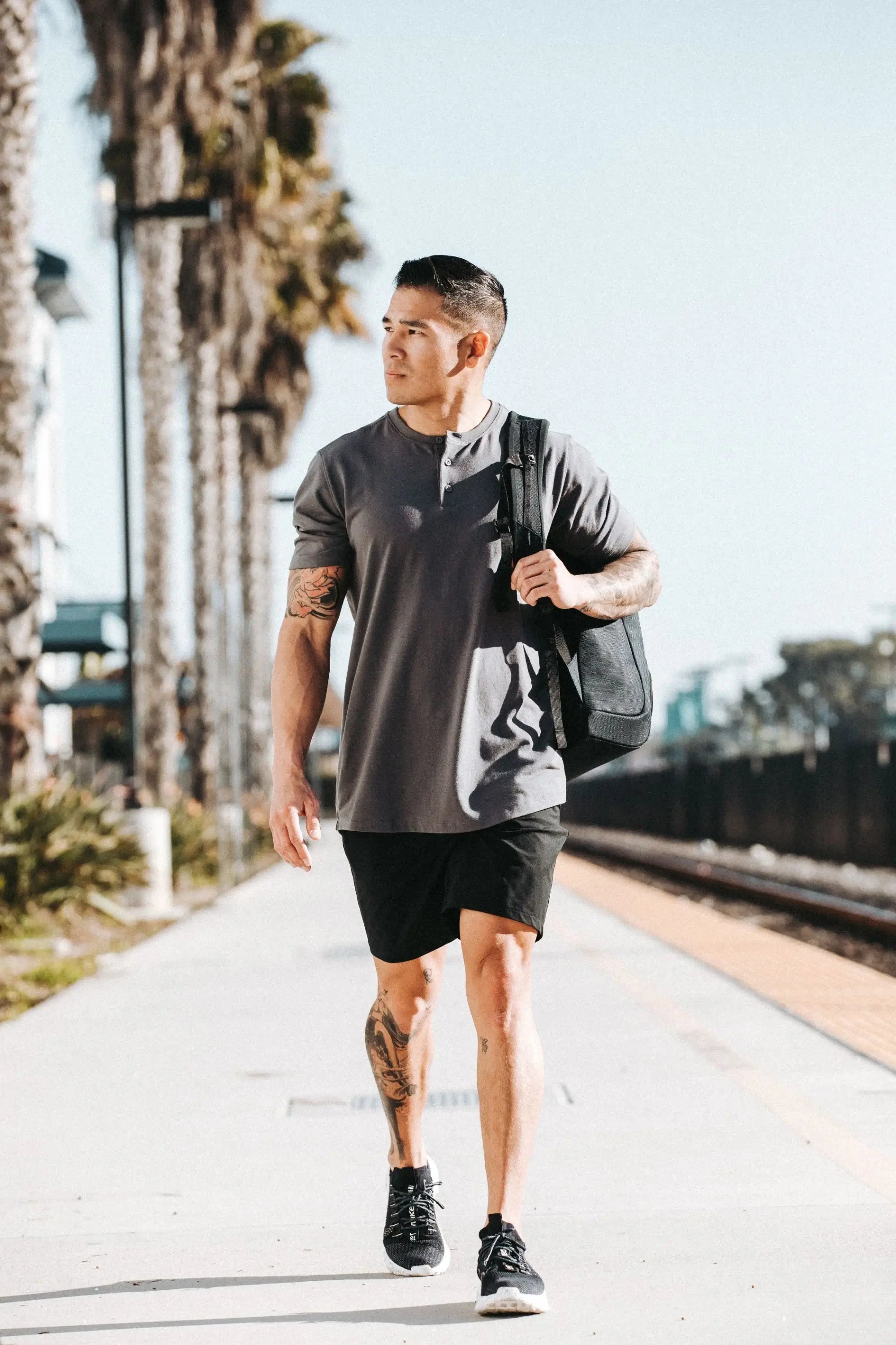 mens henley short sleeve