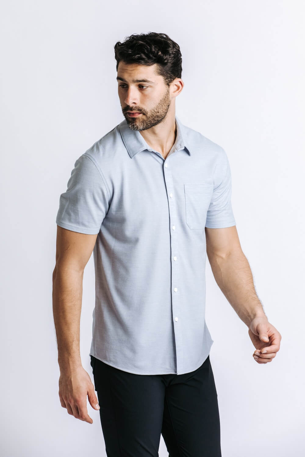 Limitless Short Sleeve Shirt - Light blue heather