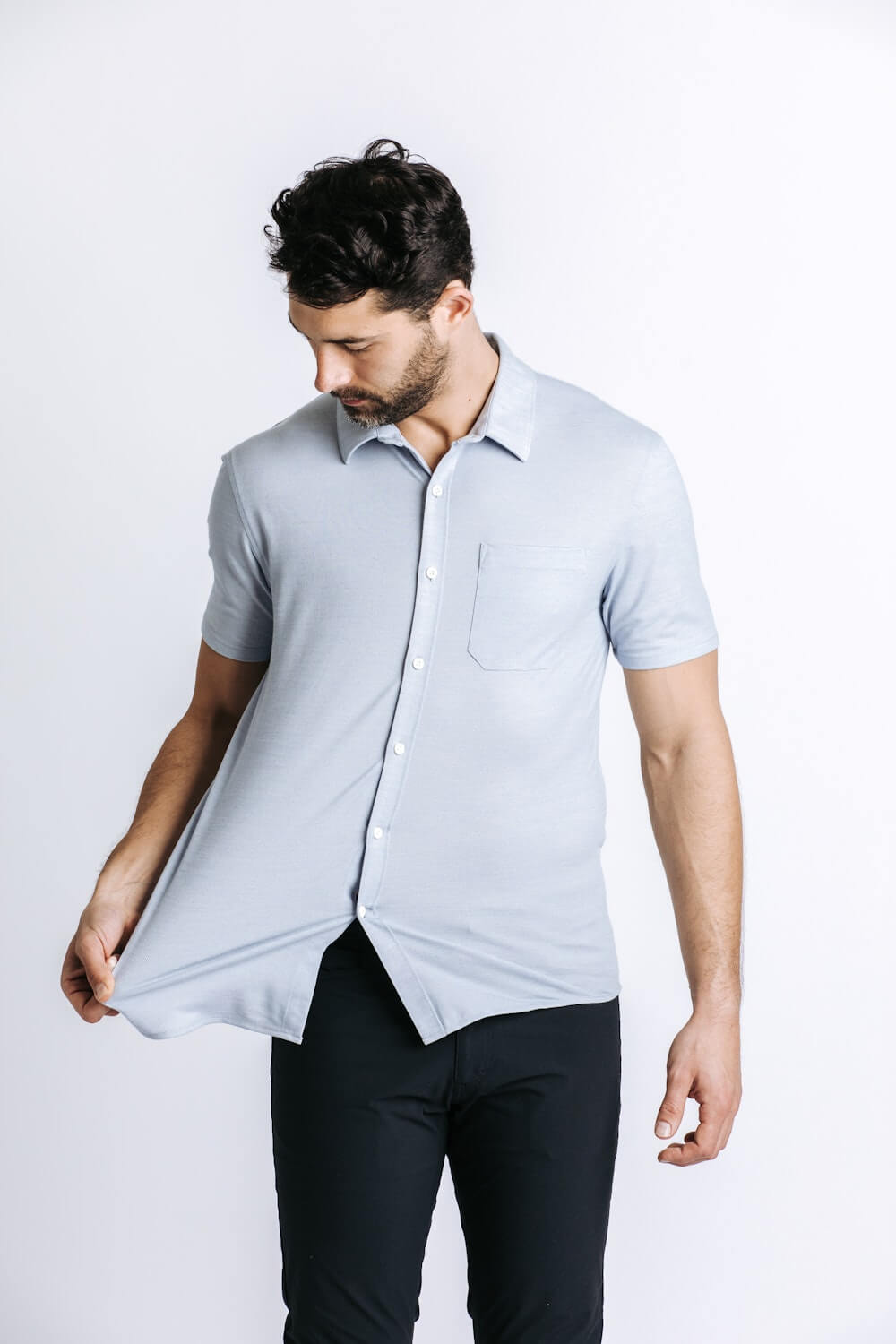 Limitless Short Sleeve Shirt - Light blue heather