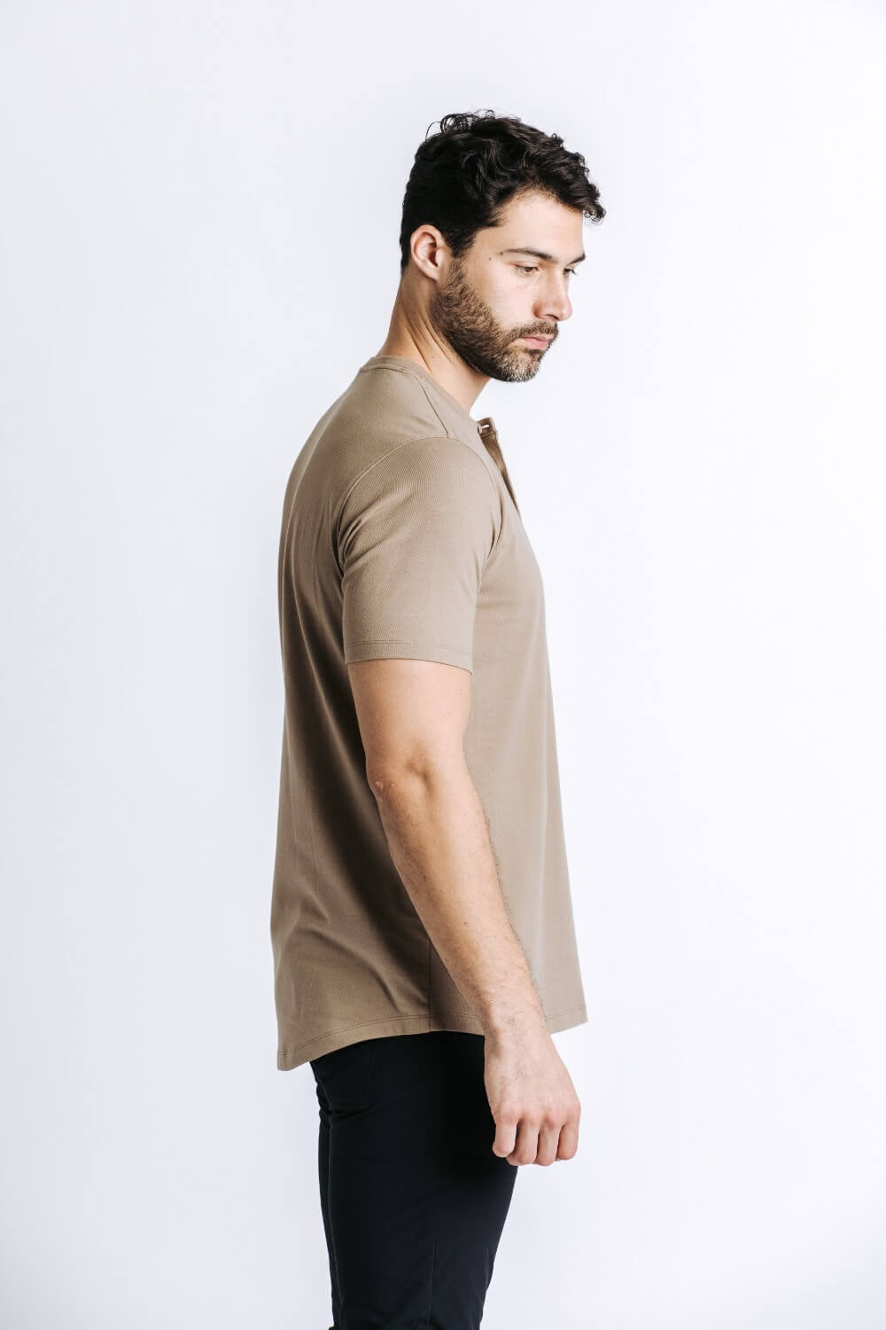 X Cotton Short Sleeve Henley - Sand
