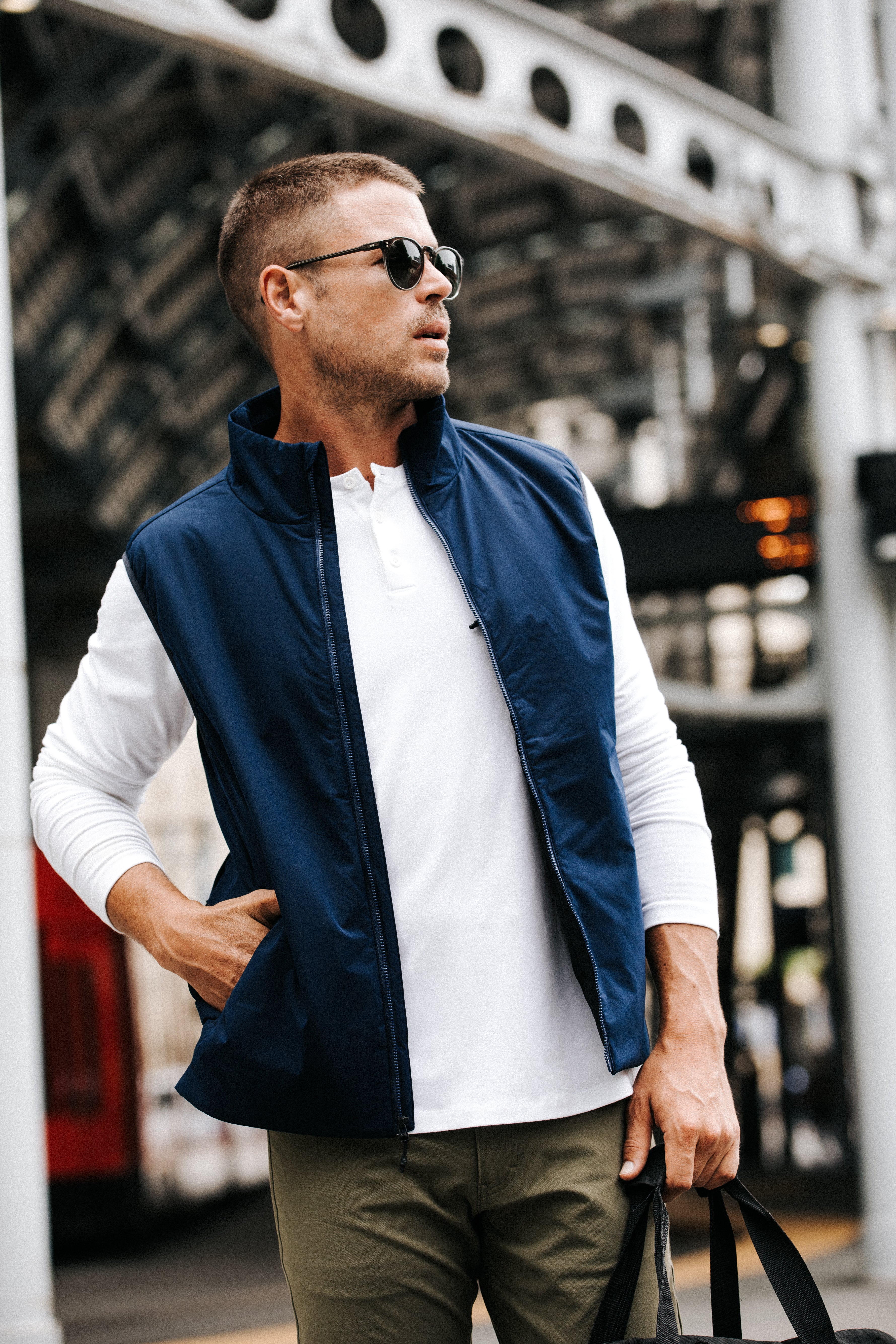 mens vest navy