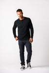 Gabe is 6’ 185lbs. wearing size Medium
