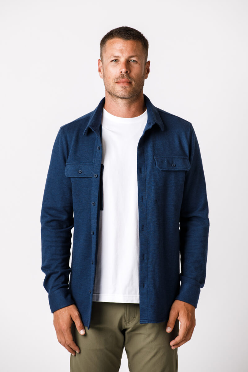 Blue sale overshirt mens