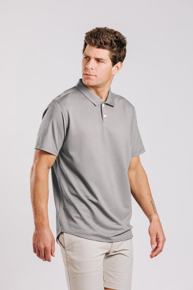 Limitless Merino Polo Shirt - Concrete
