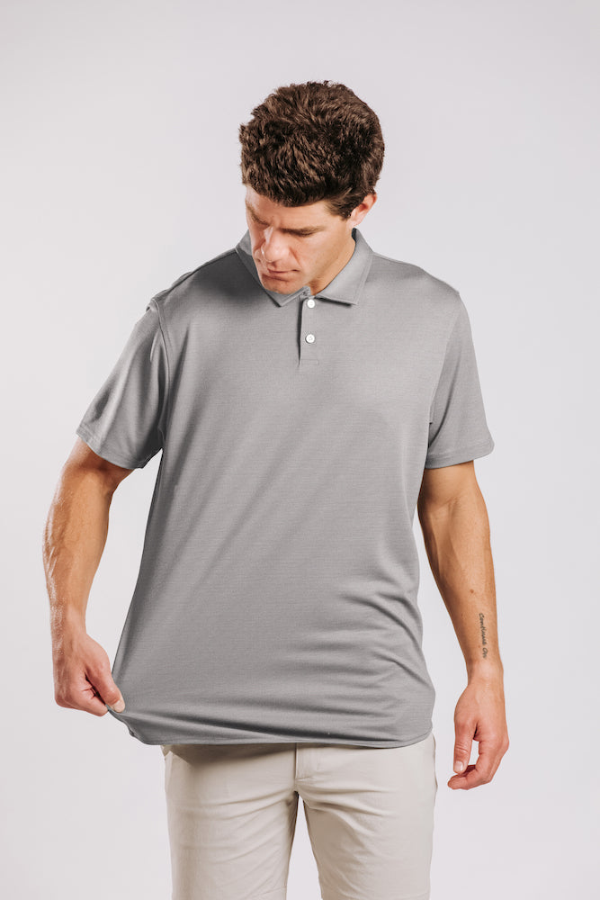 Limitless Merino Polo Shirt - Concrete
