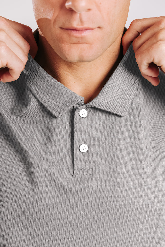 Limitless Merino Polo Shirt - Concrete
