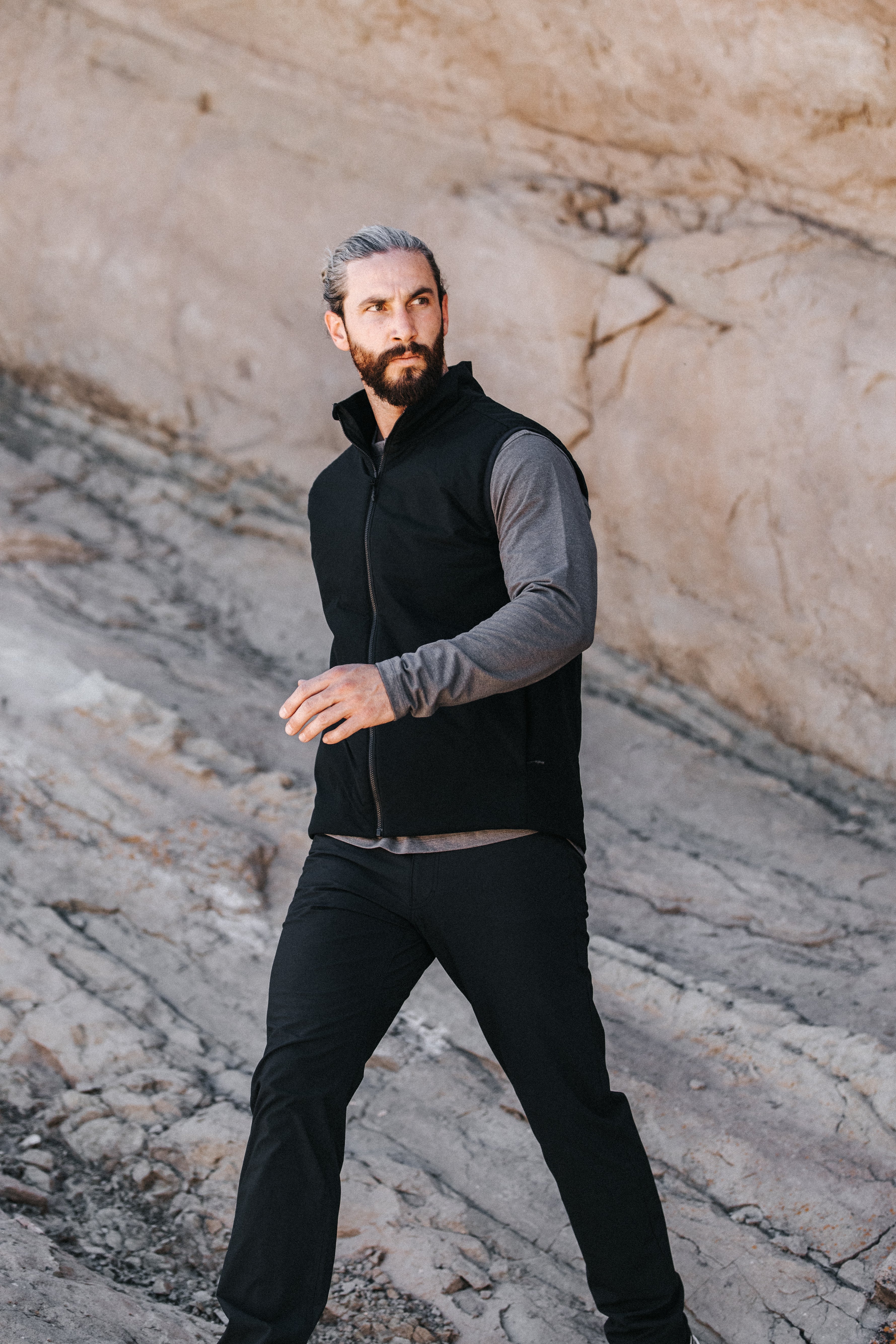 black mens vest jacket