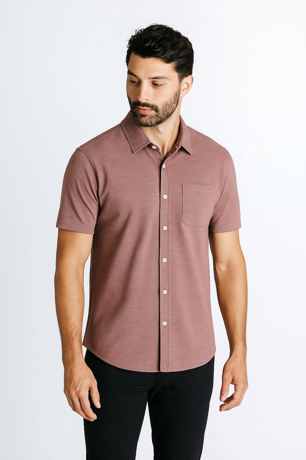 Limitless Short Sleeve Shirt - Burgundy heather