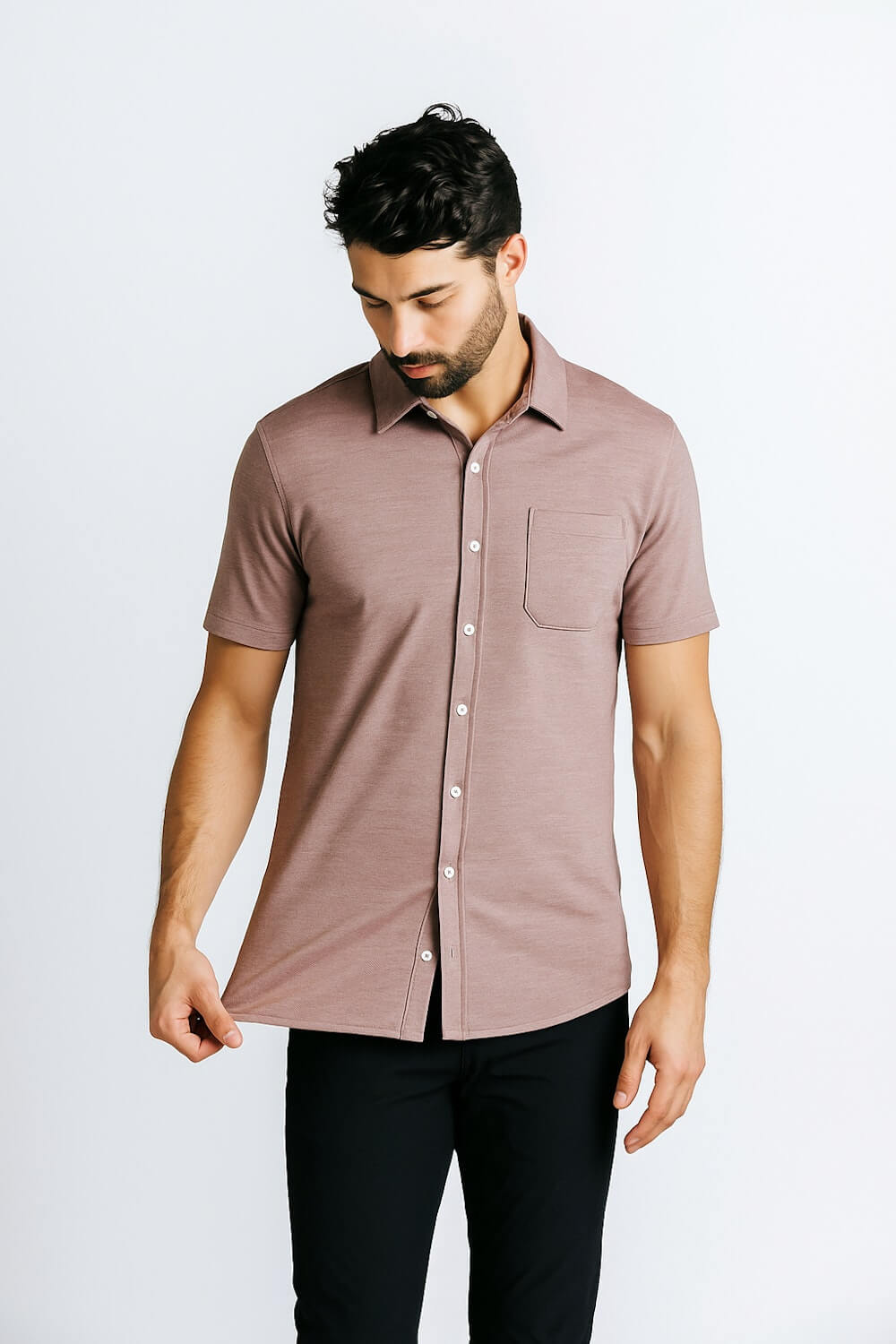 Limitless Short Sleeve Shirt - Burgundy heather