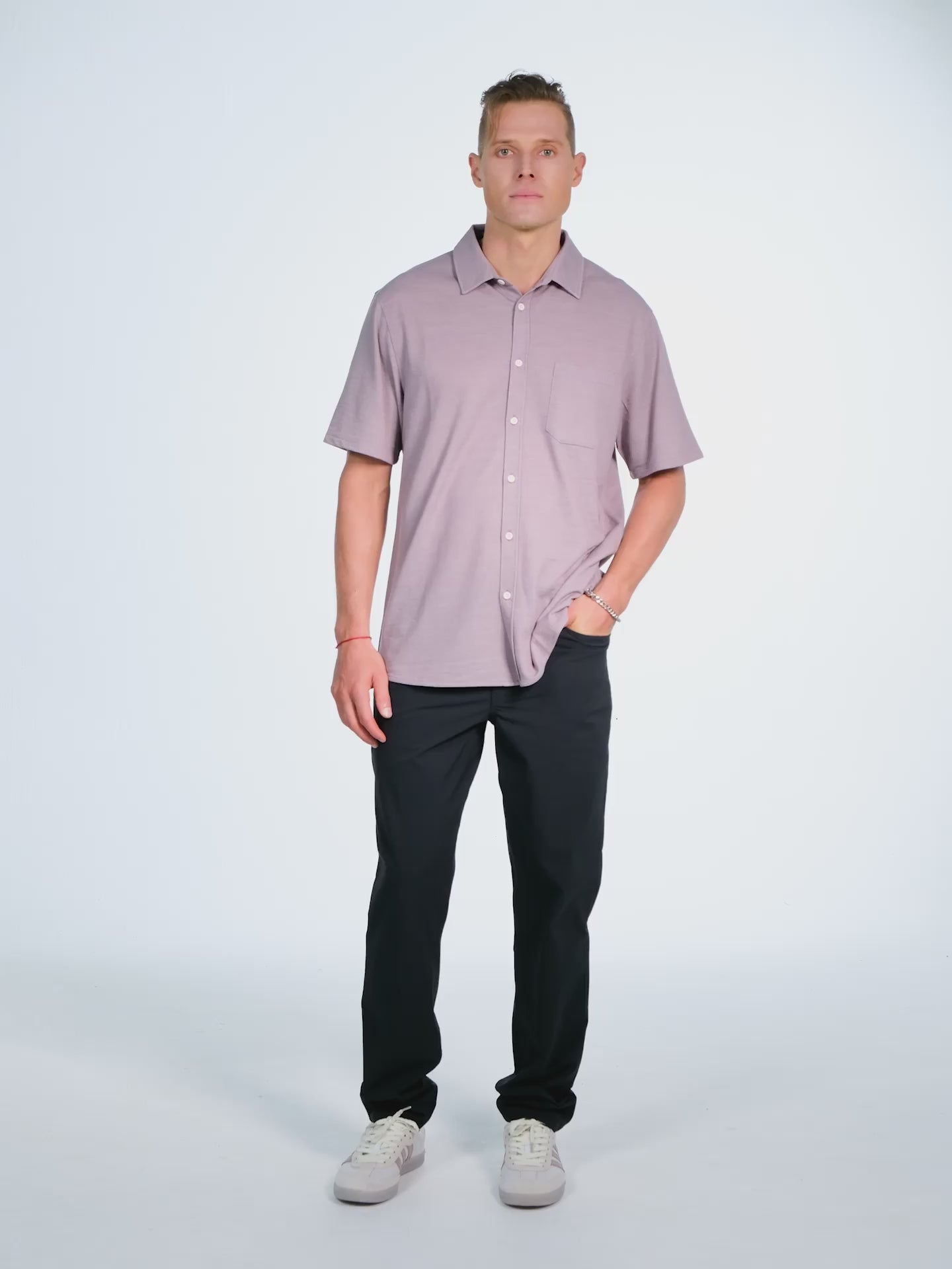 Limitless Short Sleeve Shirt - Burgundy heather