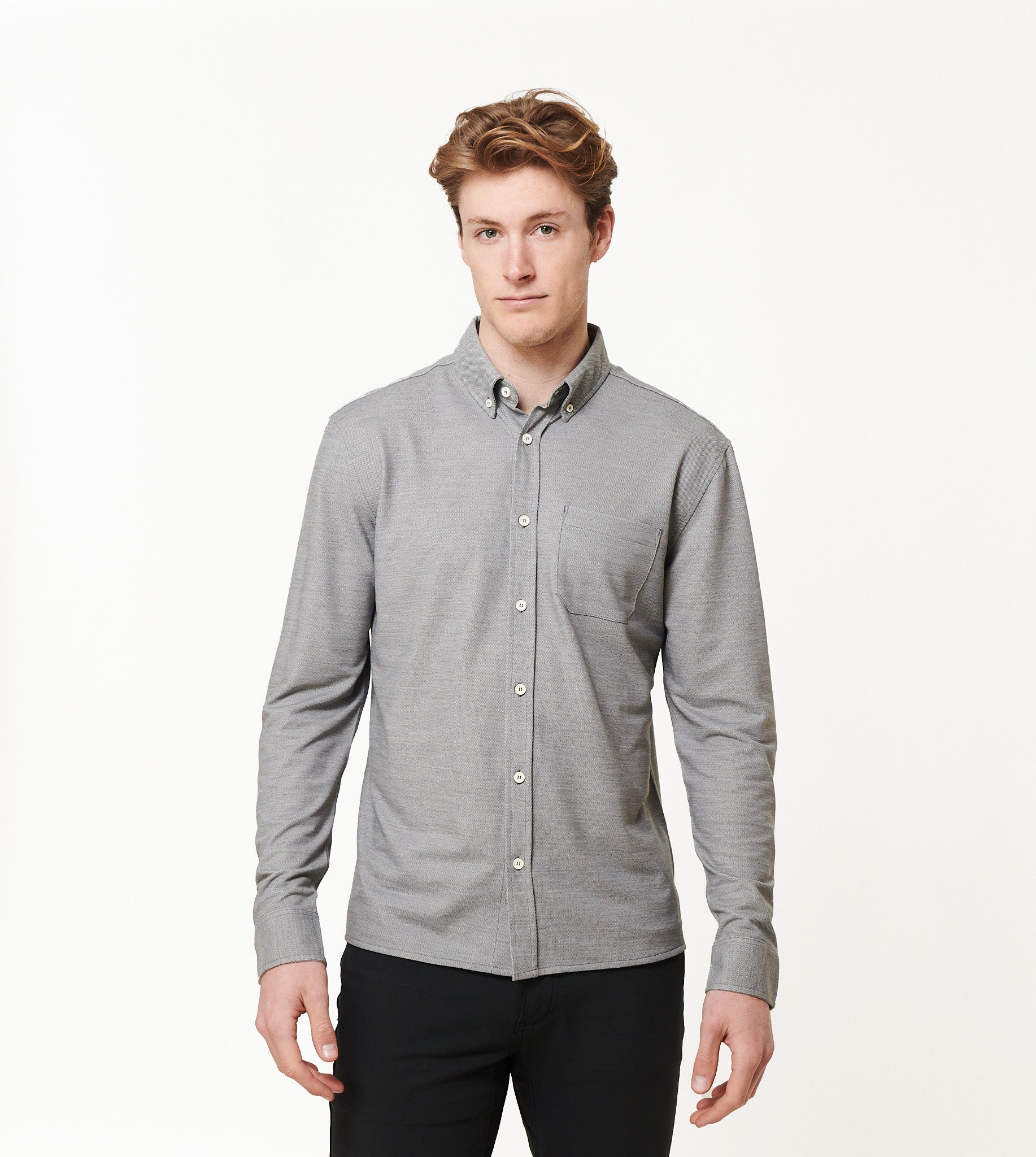 Limitless Merino Button-Down - Concrete
