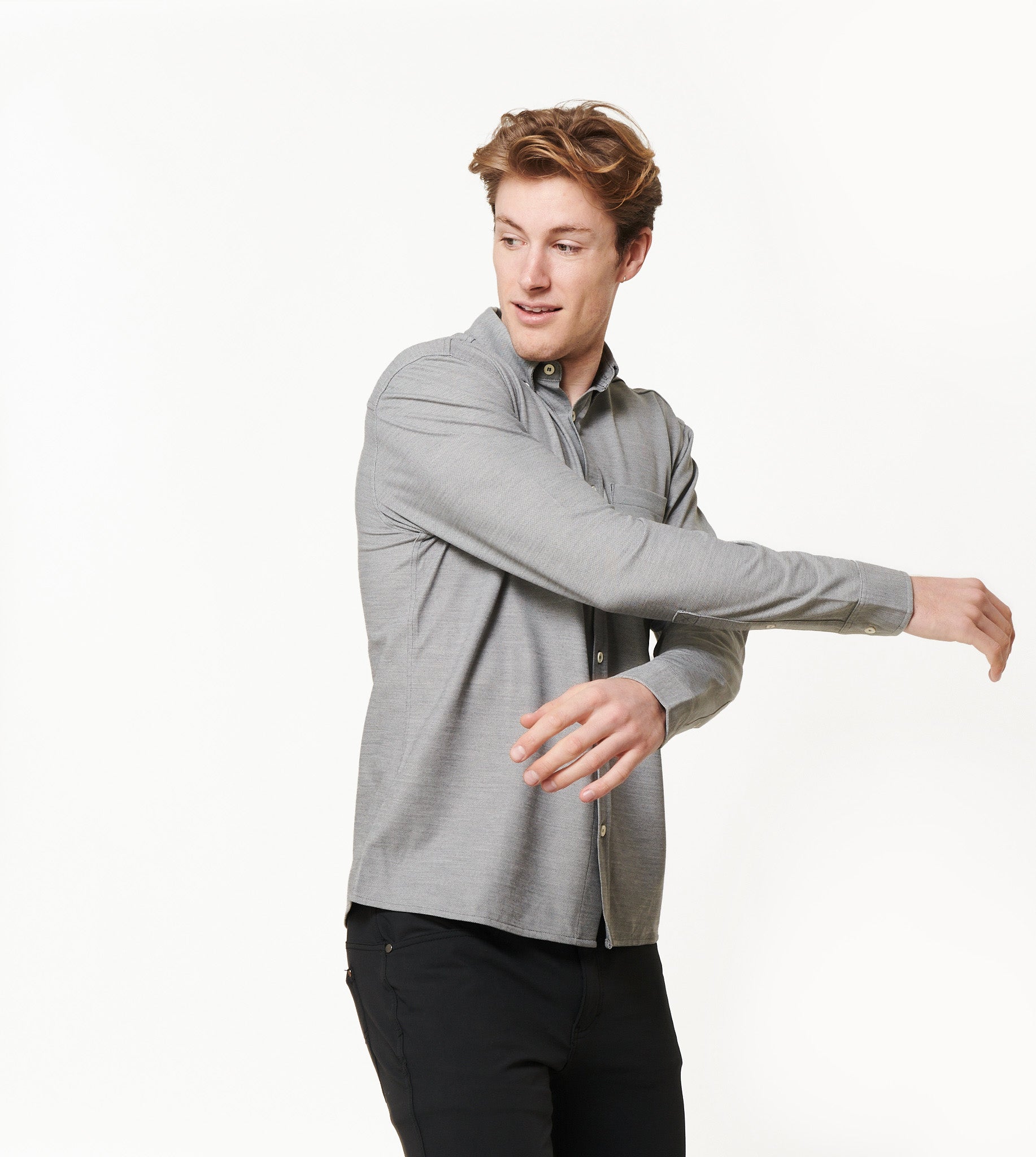 Limitless Merino Button-Down - Concrete
