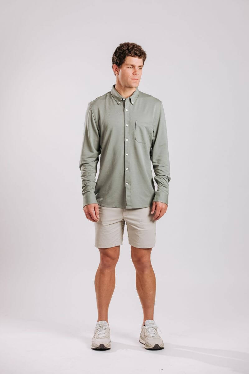 Limitless Merino Button-Down - Sage
