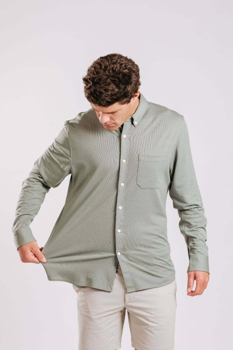 Limitless Merino Button-Down - Sage
