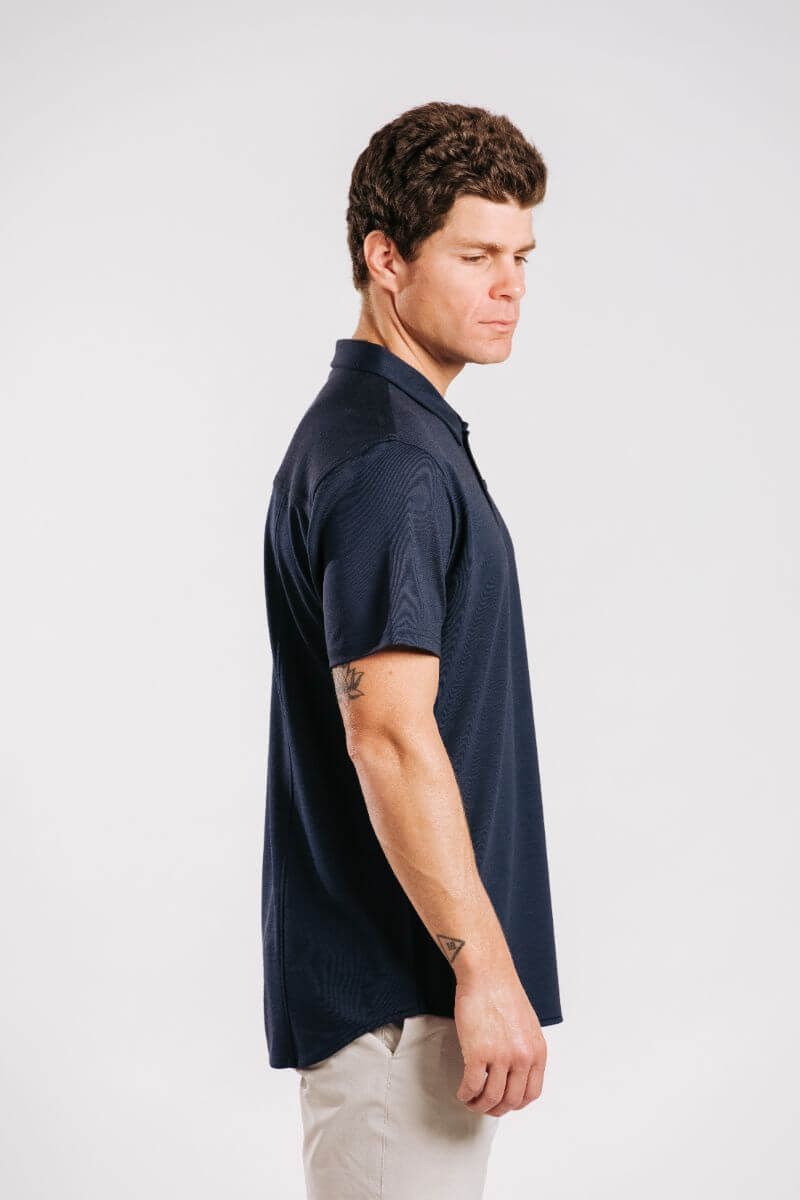 Limitless Merino Polo Shirt - Indigo
