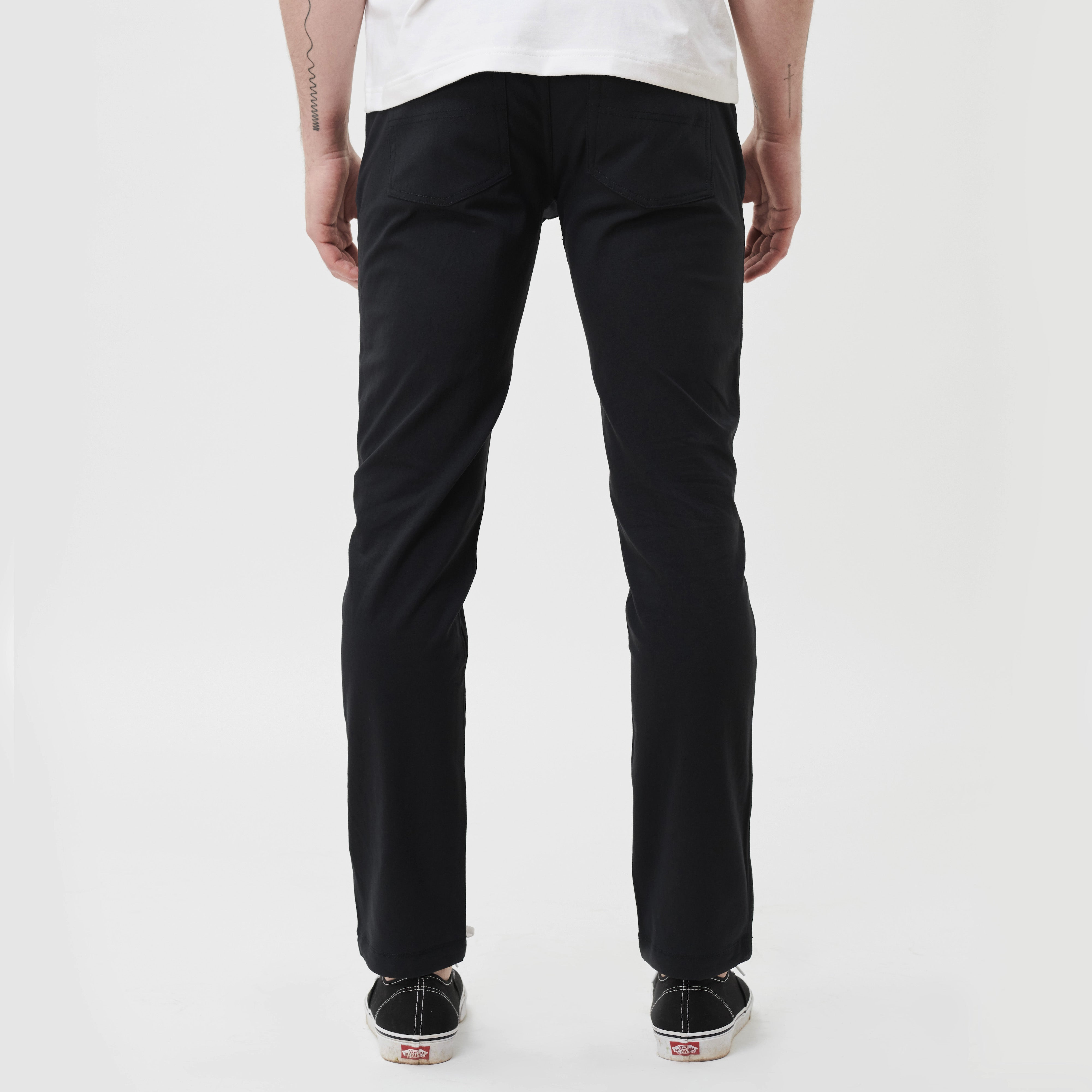 Slim Taper Shell Trousers in Black, Trousers & Shorts