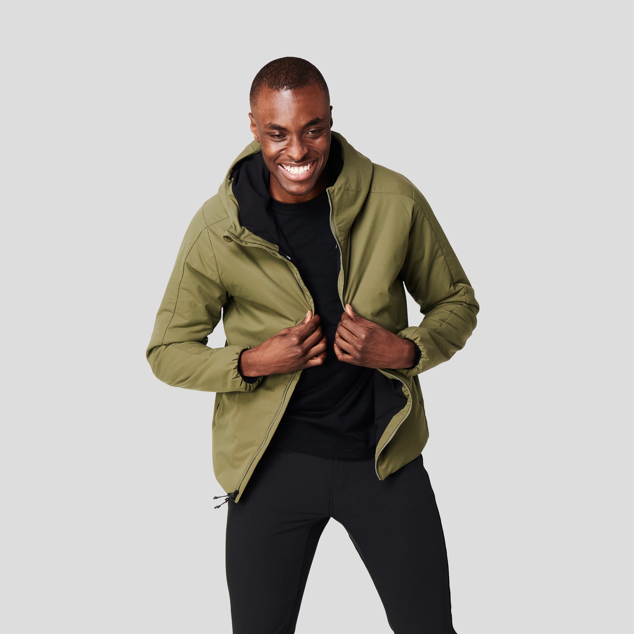 Olive hooded online jacket