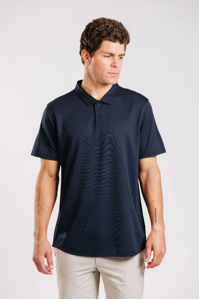 Limitless Merino Polo Shirt - Indigo
